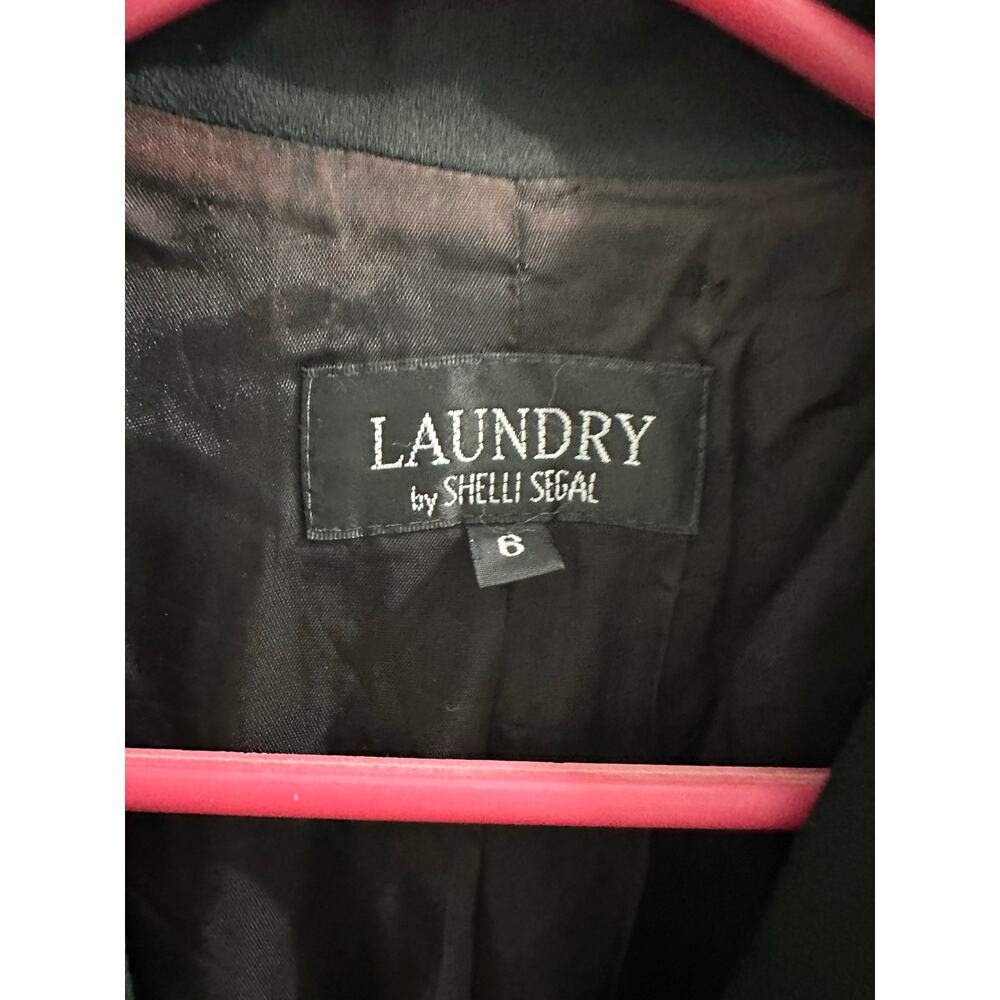 VINTAGE Laundry by Shelli Segal Long Black Blazer Womens Suit Jacket EUC ! - Picture 6 of 9
